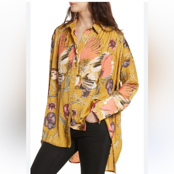Free People Silky Nights Button Down XS - Picture 1 of 5